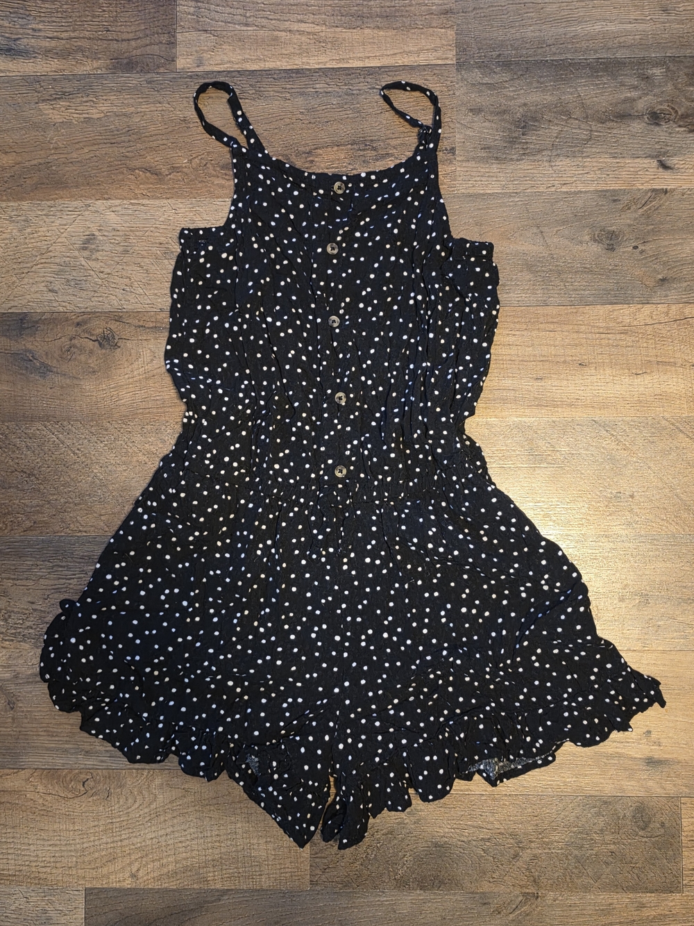 Cat & Jack Black Polka Dot Girls' Romper